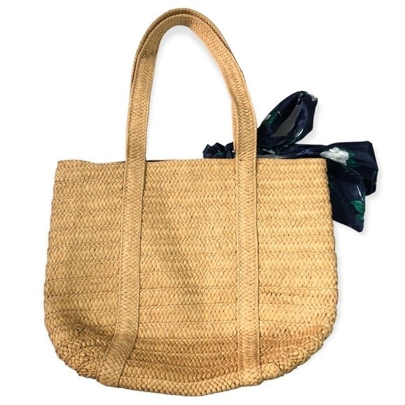Draper James Everyday Woven Straw Bag with Floral Scarf - Picture 5 of 9